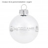 boule de Noël blanche en verre personnalisée argent