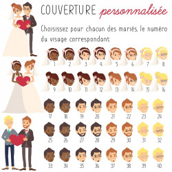 Couverture personnalisée livret d'activités mariage pour enfants avec crayons de couleurs
