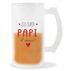 Chope à bière personnalisée "Papi d'amour"