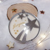 Boule de Noël personnalisée étoiles en bois et plexiglas miroir argent