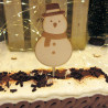 Cake topper bonhomme de neige en bois